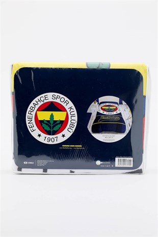 Taç Lisanslı Fenerbahçe Striped Tek Kişilik Battaniye - Sarı - Lacivert