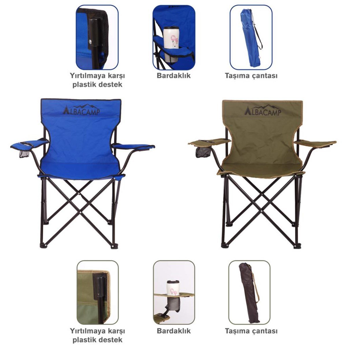 Albastar Soğutuculu ve Bardaklı Kamp Sandalyesi Fiyatı | Kataraman Balık