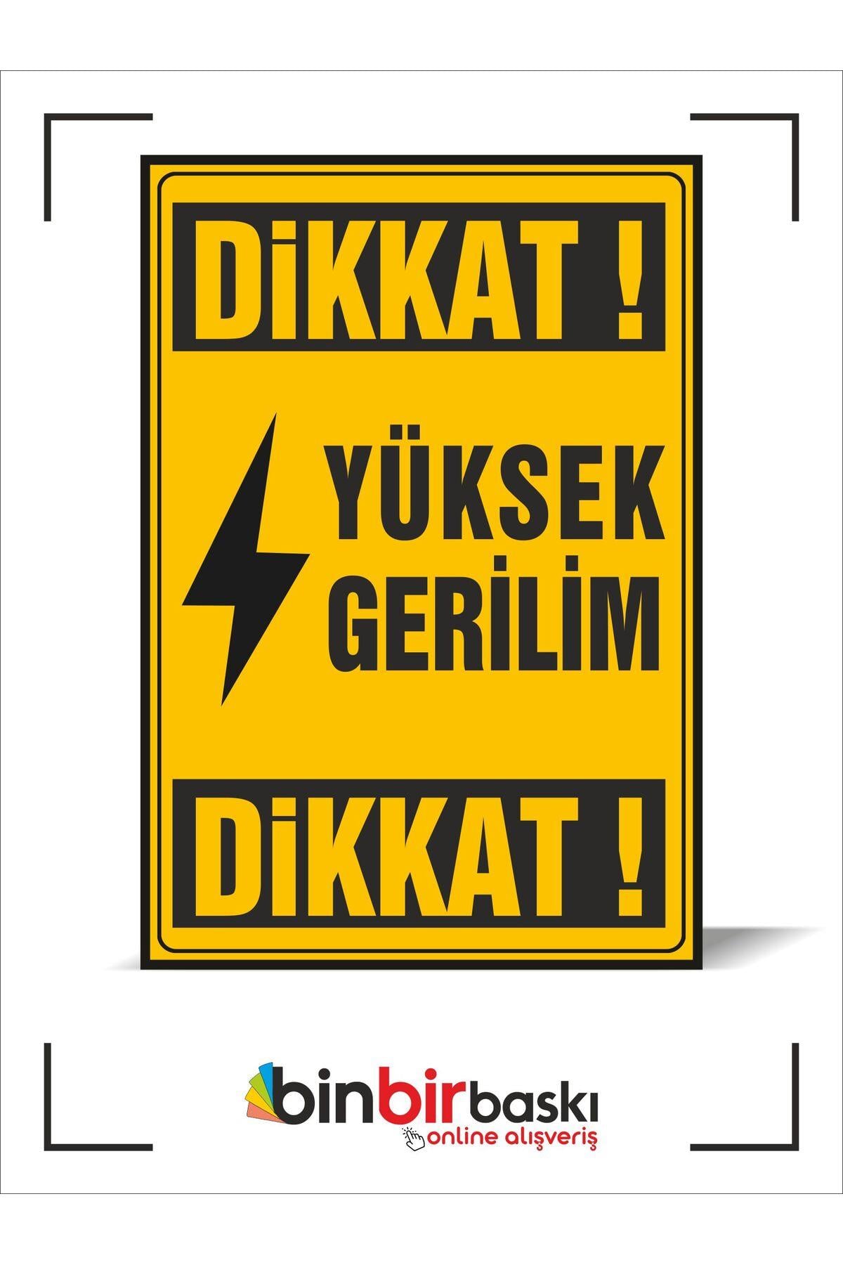 DİKKAT YÜKSEK GERİLİM UYARI LEVHASI 29X20 CM 3 MM DEKOTE UYARI LEVHASI