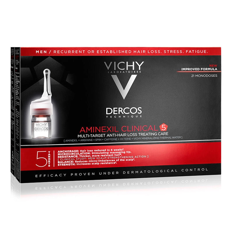 Erkekler için Saç Dökülmesine Karşı Serum Vichy Dercos Aminexil Clinical 5 21x6ml