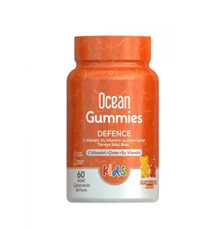 Orzax Ocean Gummies Defence Kids Takviye Edici Gıda 60 Adet Çiğnenebilir Jel Form