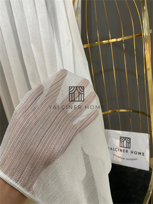 Yalçıner Home  Beyaz Kanada Tül Perde 1x3 Sık Pile -