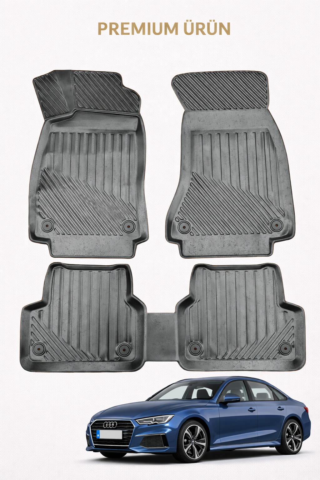 Audi A4 2016+ ile Uyumlu 3D Oto Paspas Premium