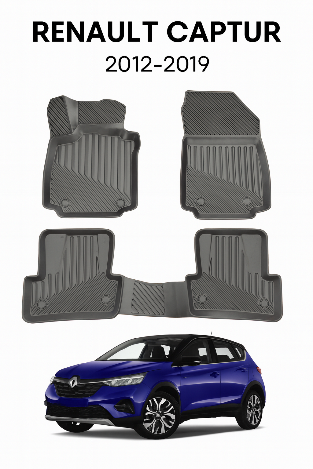 Renault Captur 2012-2019 Uyumlu 3D Oto Paspas Premium