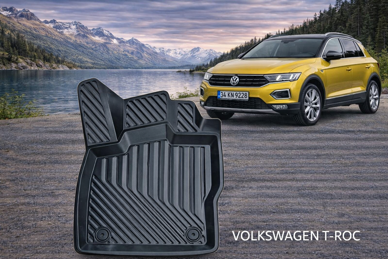 Volkswagen T-Roc ile Uyumlu 3D Oto Paspas Premium