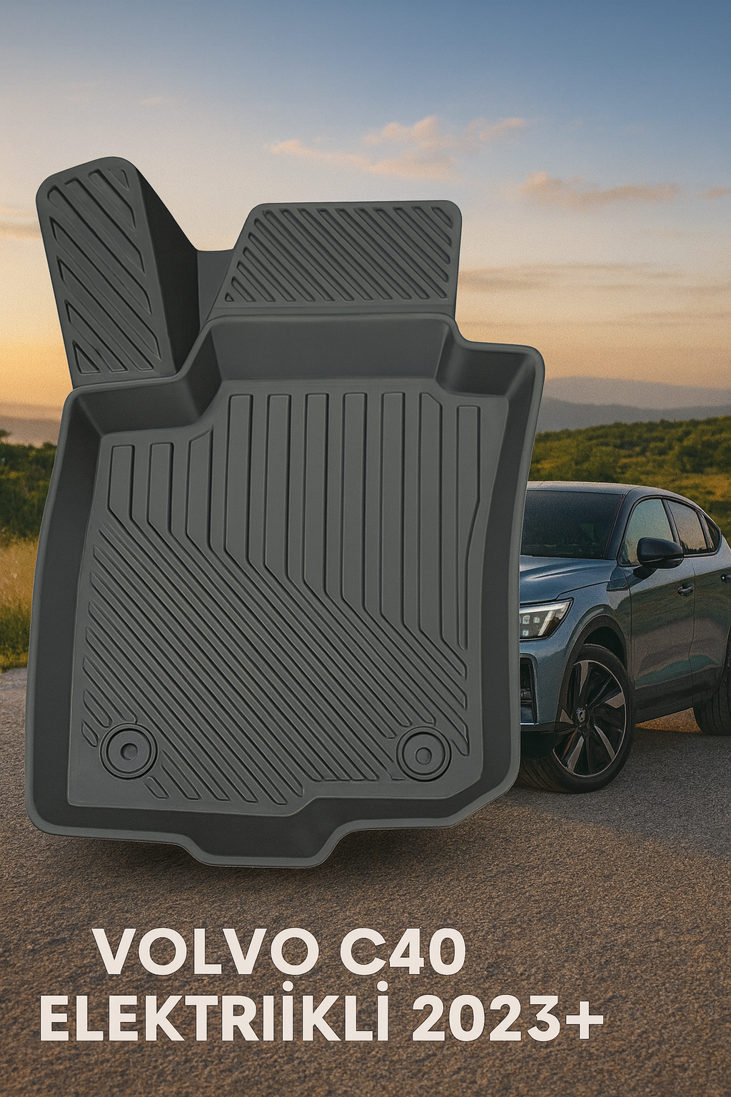 Volvo C40 Elektrikli 2023+ Uyumlu 3D Oto Paspas Premium