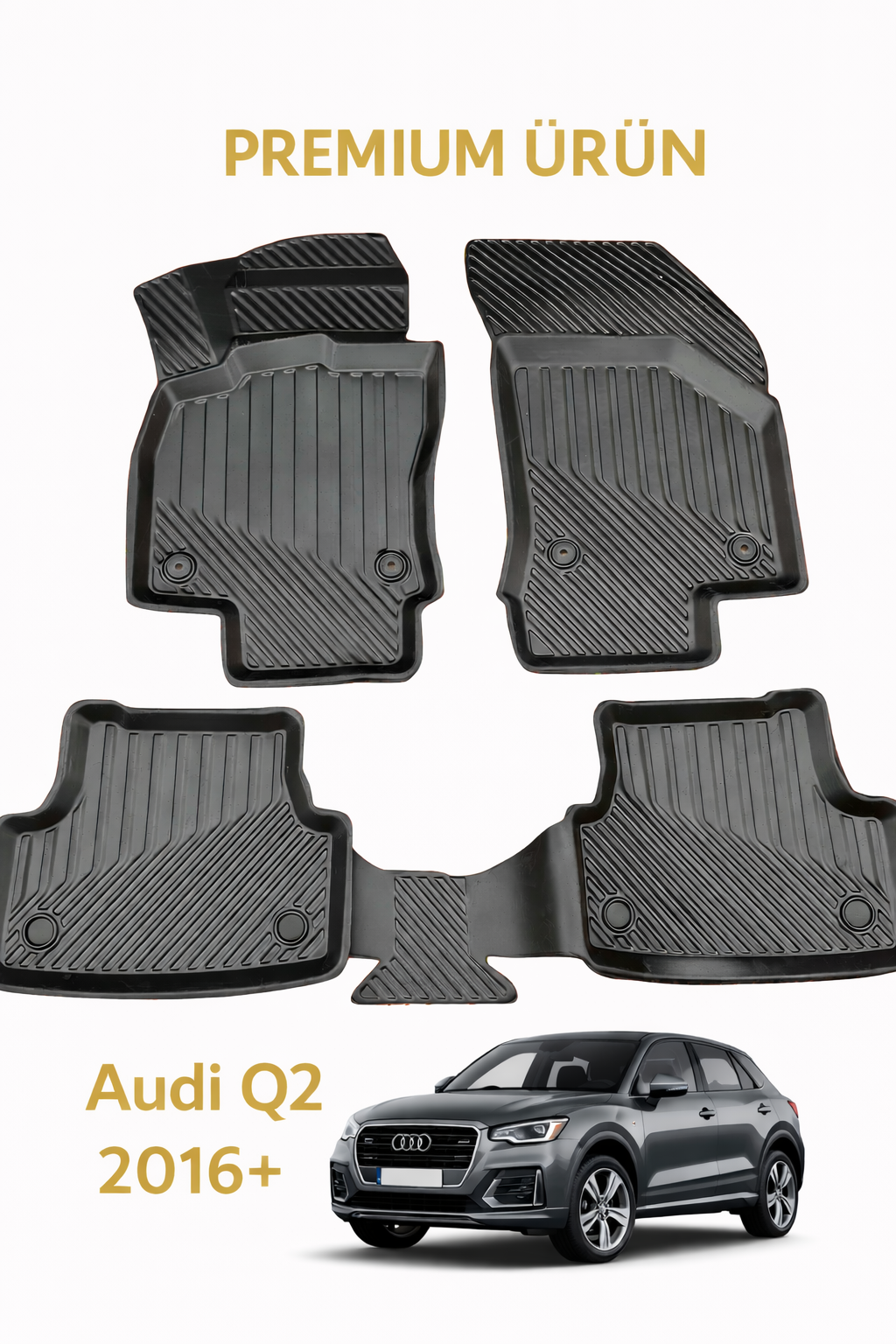 Audi Q2 2016+ ile Uyumlu 3D Oto Paspas Premium