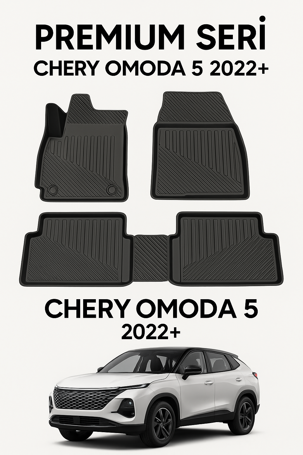 Chery Omoda 5 2022+ Uyumlu 3D Oto Paspas Premium