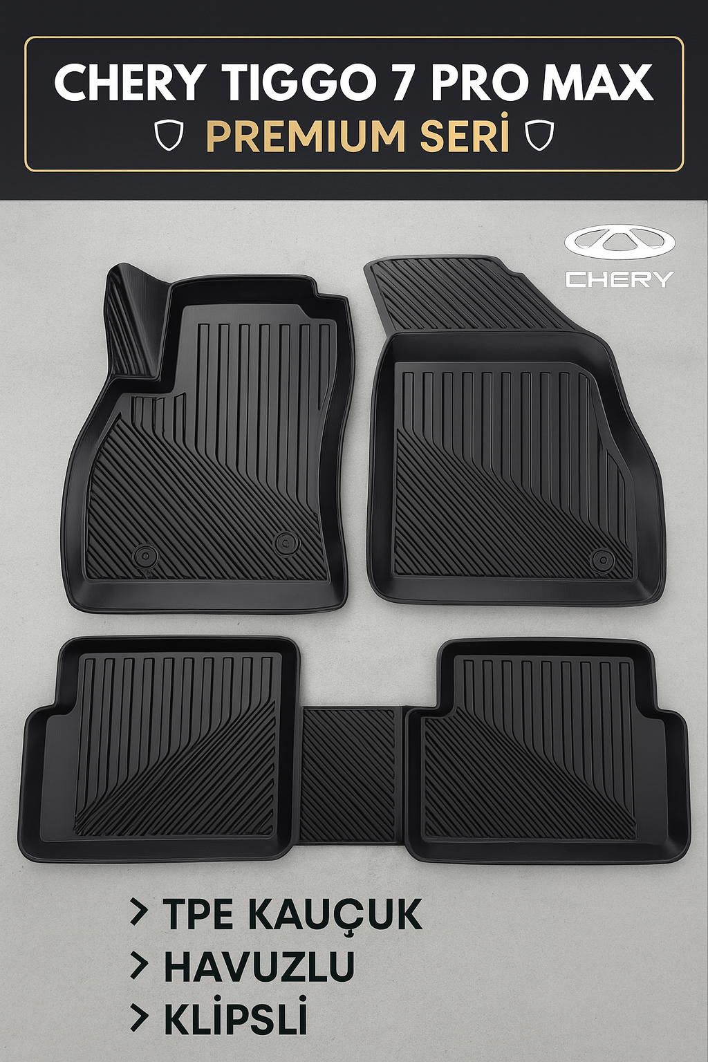 CHERY TİGGO 7 PRO/PROMAX 3D OTO PASPAS HAVUZLU 