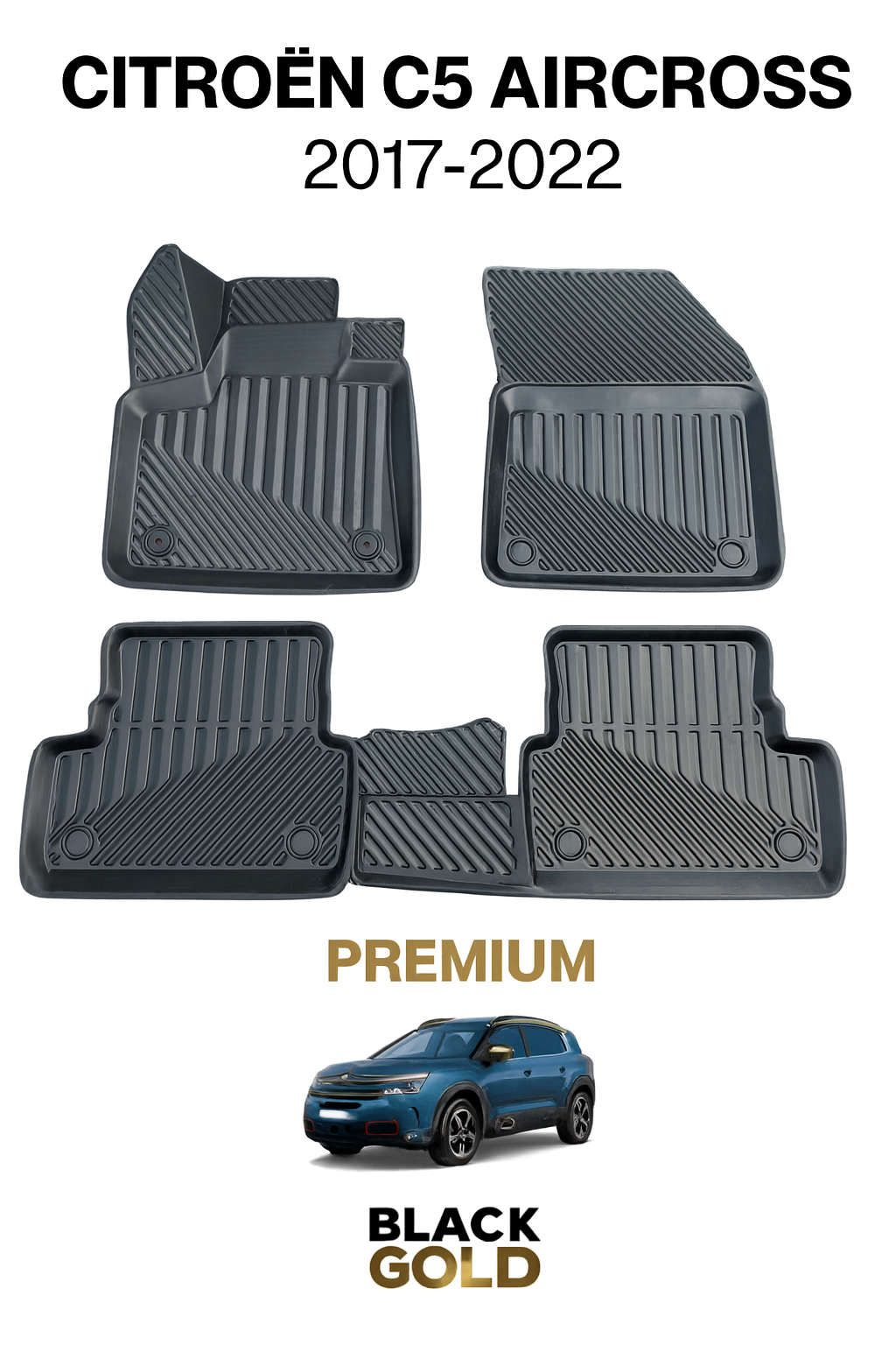 Citroen C5 Aircross 2017-2022 Uyumlu 3D Oto Paspas Premium