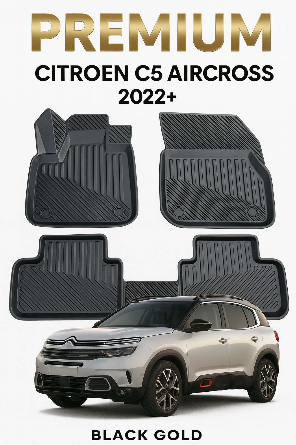 Citroen C5 Aircross Elektrikli 2025+ ile Uyumlu 3D Oto Paspas Premium