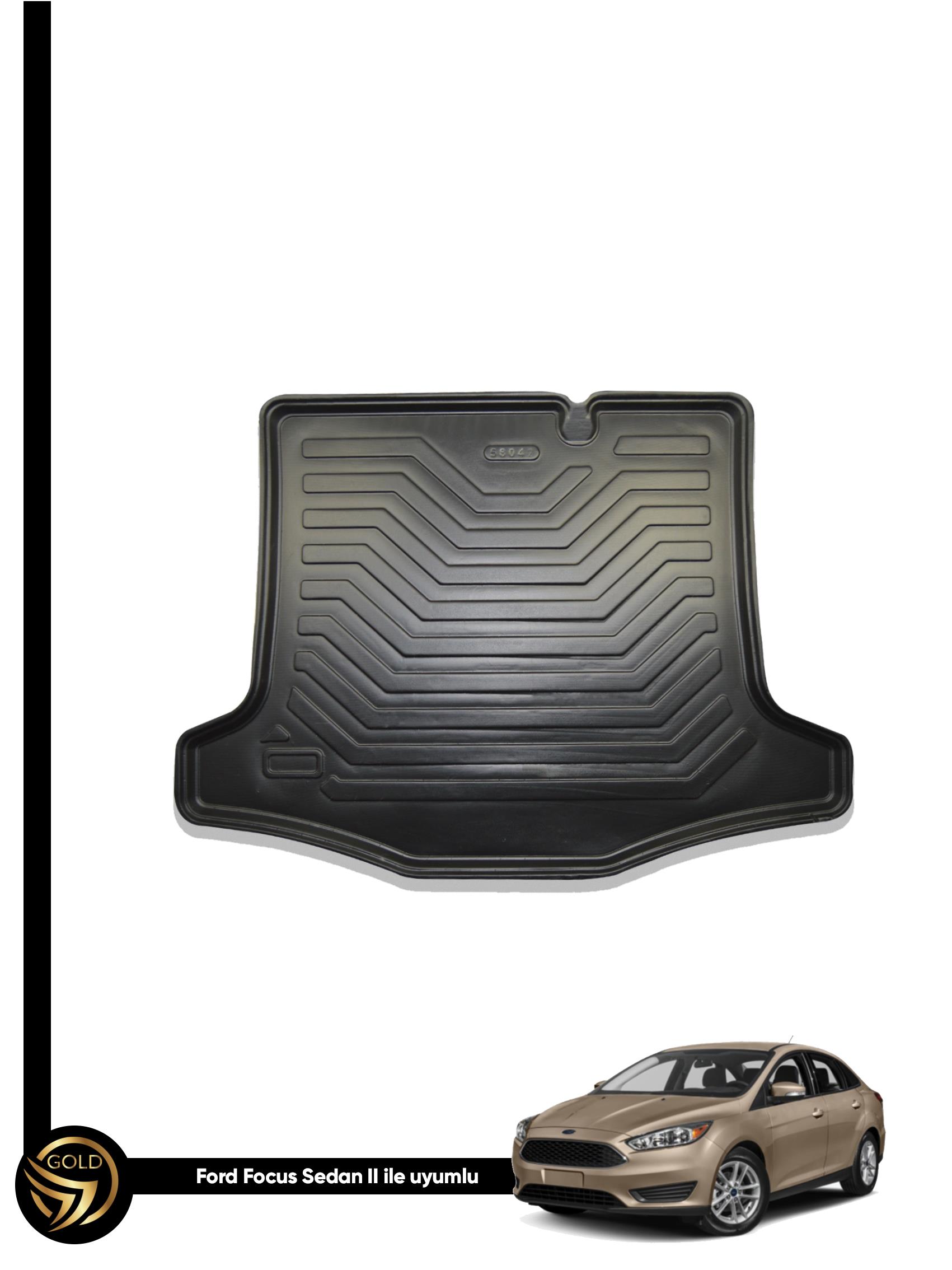 Ford Focus II Sedan 2004-2010 İle Uyumlu Araca Özel 3D Bagaj Havuzu 