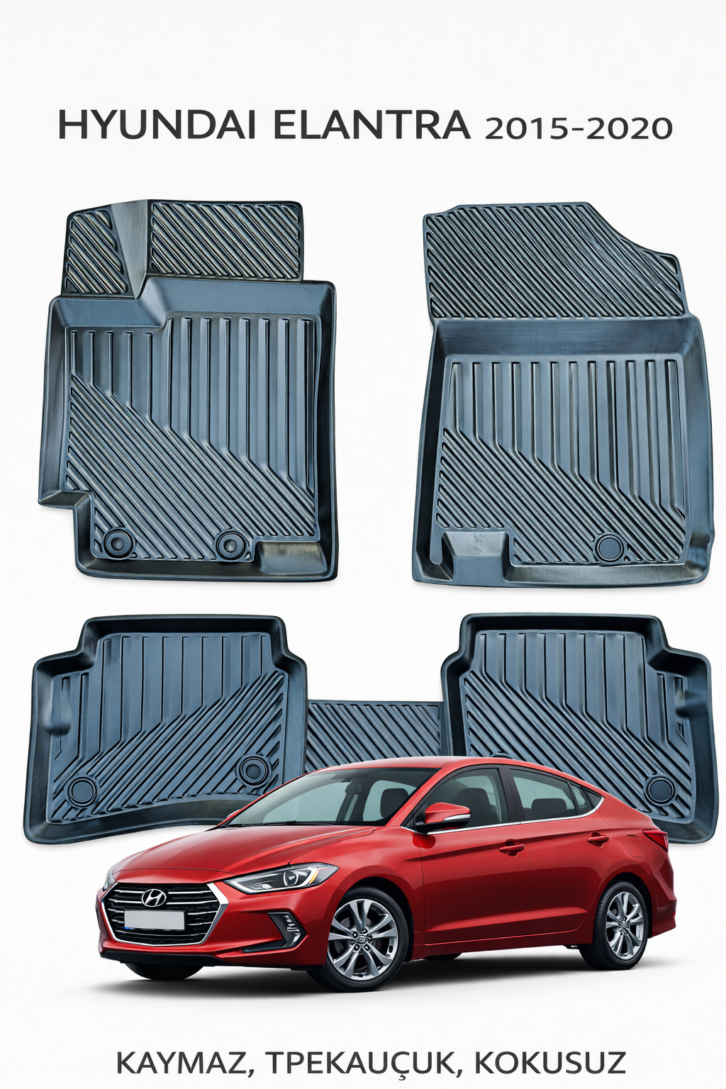 Hyundai Elantra 2015-2020 ile Uyumlu 3D Oto Paspas Premium