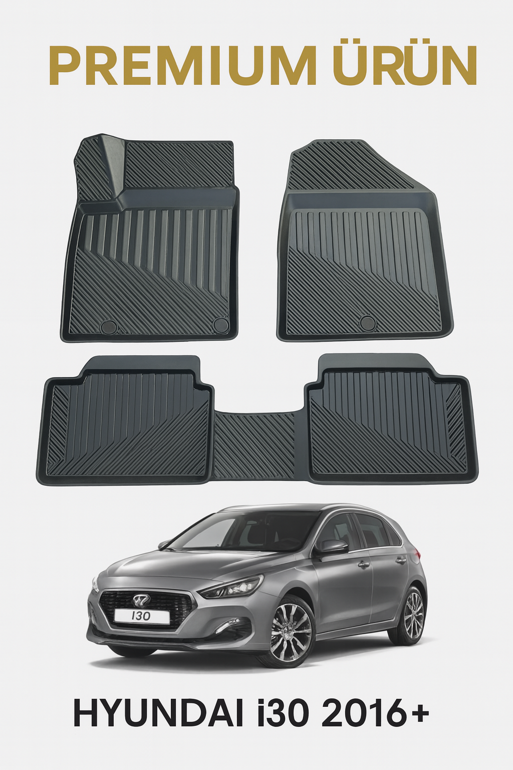 Hyundai i30 2016+ Uyumlu 3D Oto Paspas Premium