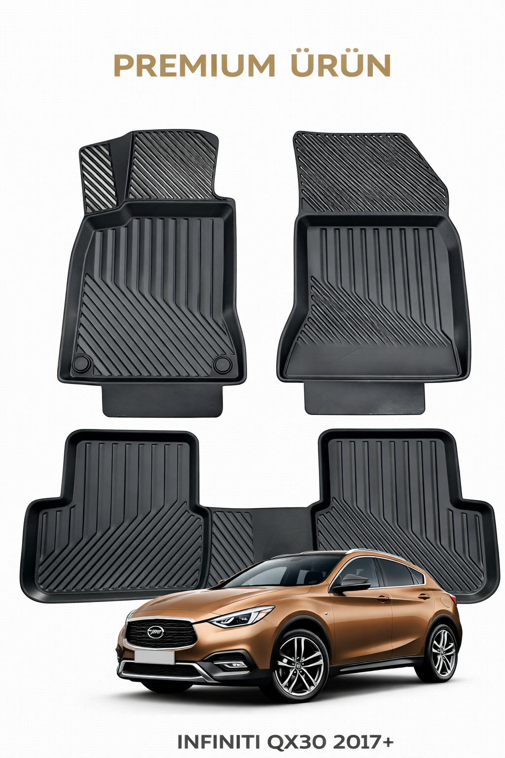 Infiniti QX30 ile Uyumlu 3D Oto Paspas Premium