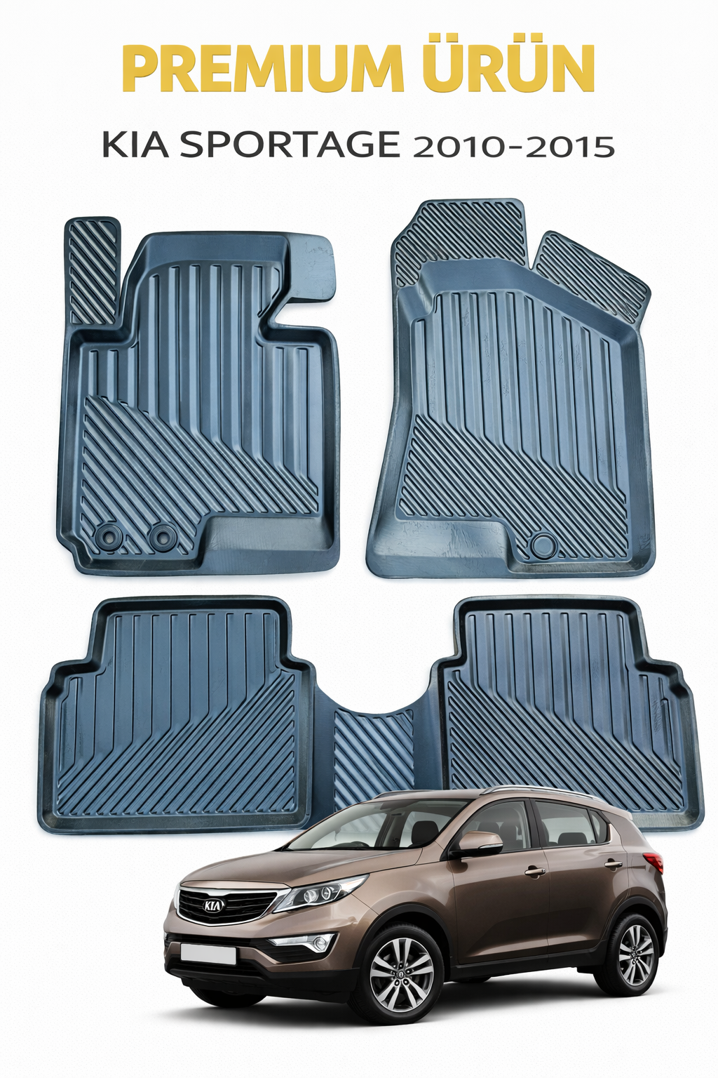 Kia Sportage 2010-2015 ile Uyumlu 3D Oto Paspas Premium