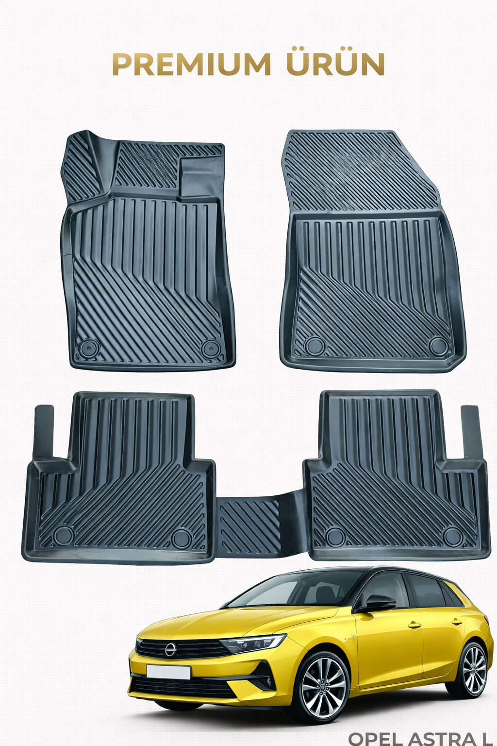 Opel Astra L 2021+ ile Uyumlu 3D Oto Paspas Premium