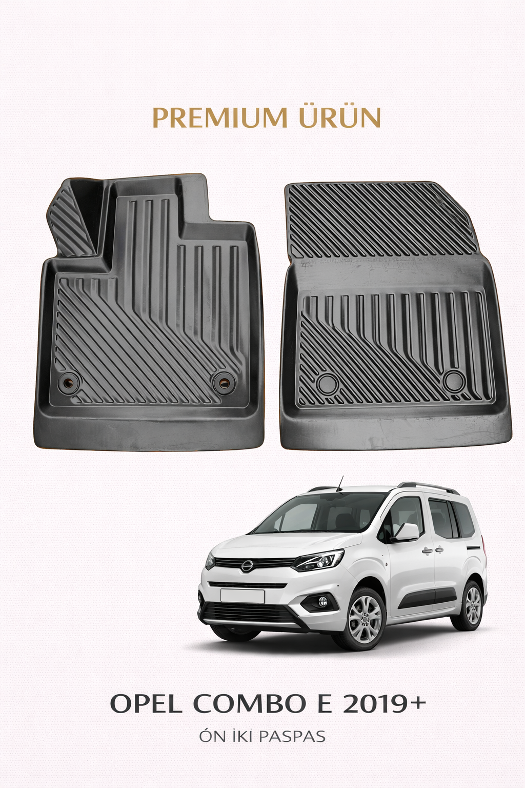 Opel Combo E 2019+ Panelvan ( Ön İki ) ile Uyumlu 3D Oto Paspas Premium
