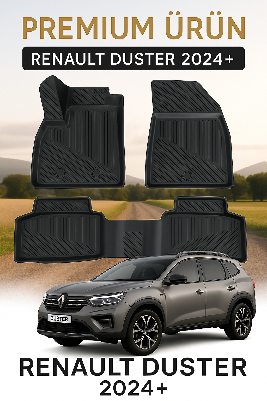 Renault Duster 2024+ Uyumlu 3D Oto Paspas Premium