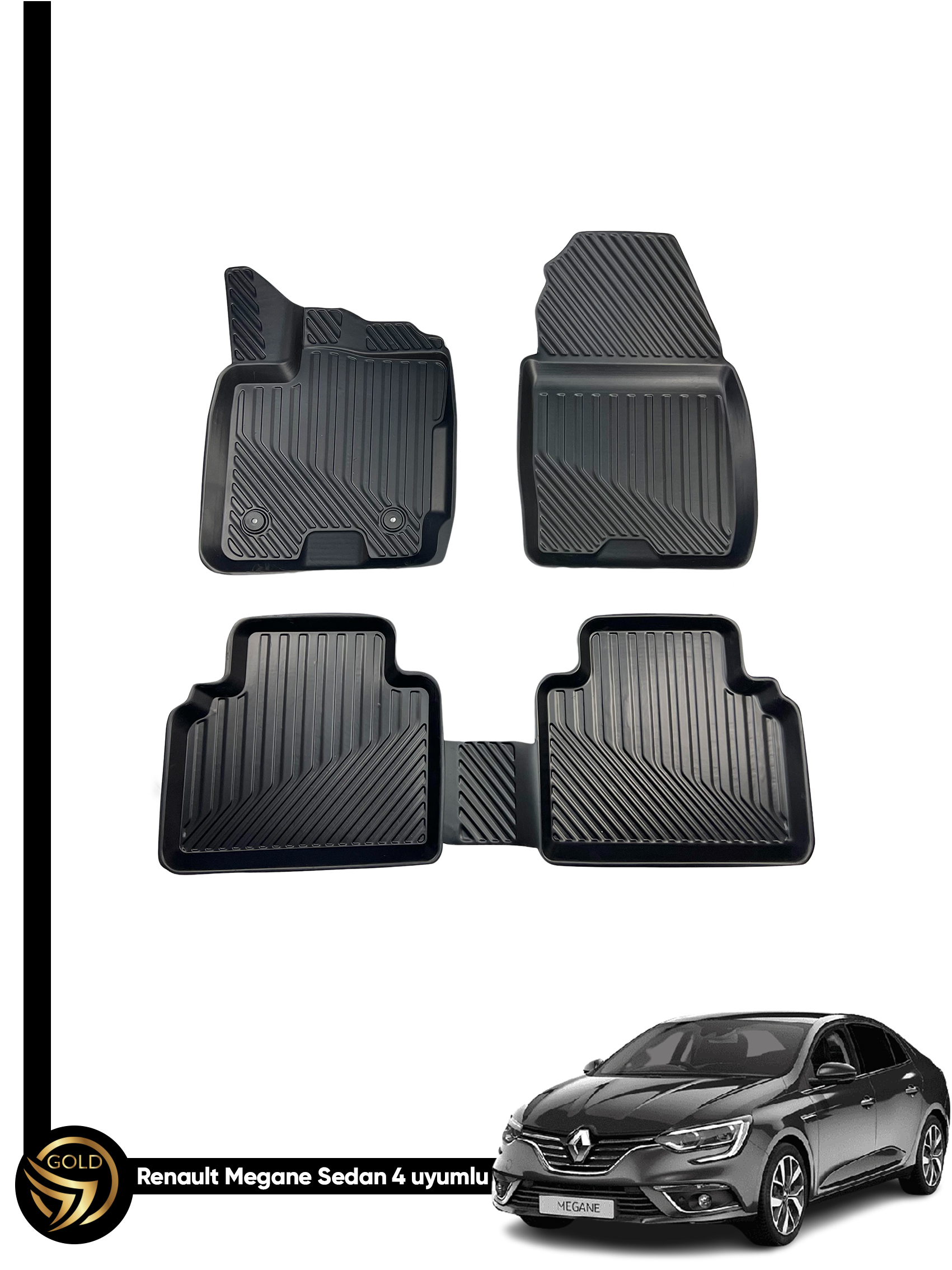 Renault Megane 4 Sedan 2016+ 3D Havuzlu Araca Özel Oto Paspas