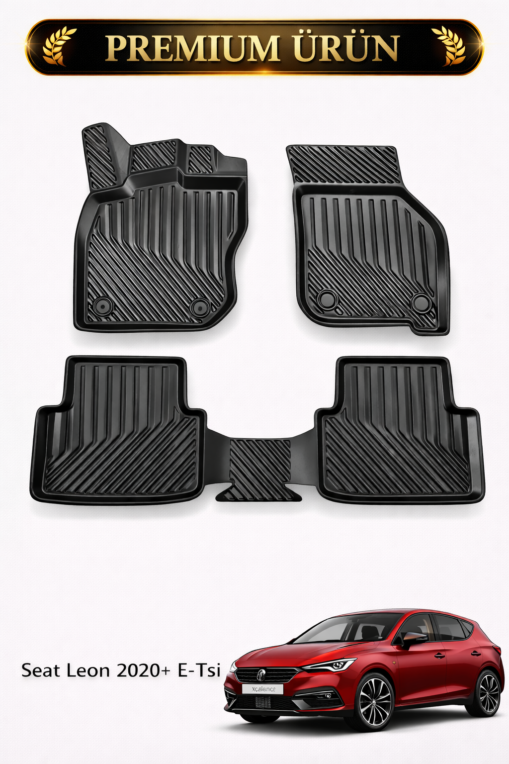 Seat Leon 2019+ E-Tsi ile Uyumlu 3D Oto Paspas Premium