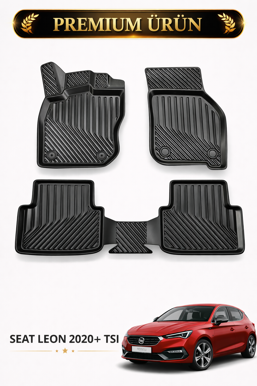 Seat Leon 2020+ Tsi ile Uyumlu 3D Oto Paspas Premium