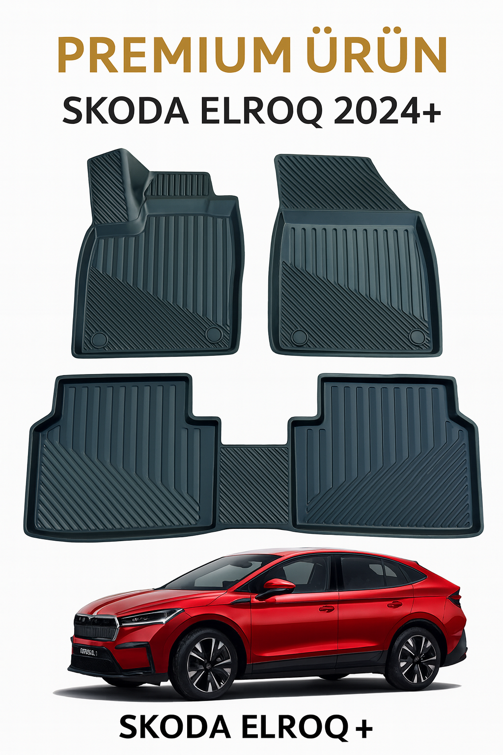 Skoda Enyaq 2021+ Uyumlu 3D Havuzlu Oto Paspas Premium