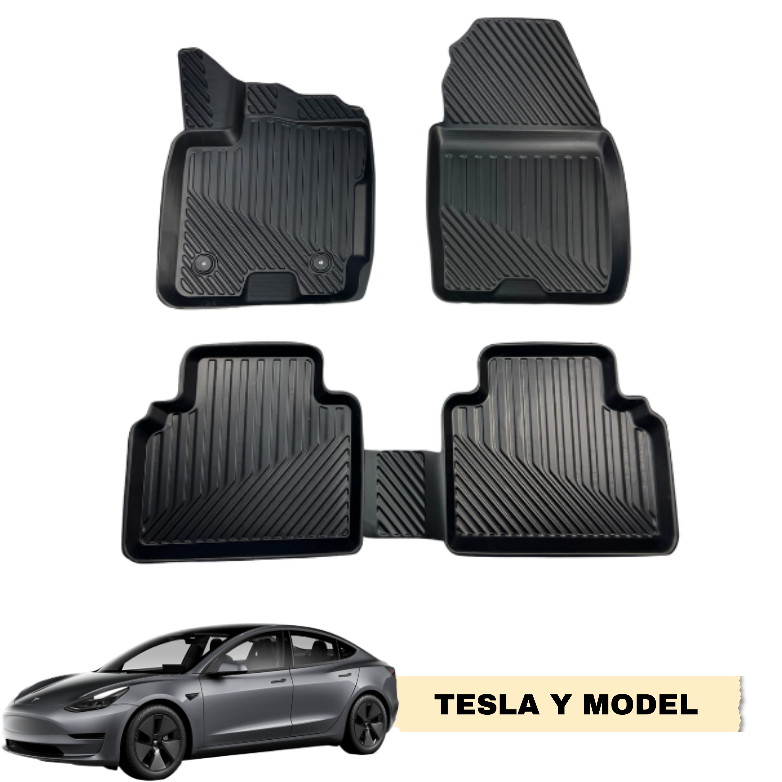 Tesla Model Y  3D Havuzlu Araca Özel Oto Paspas