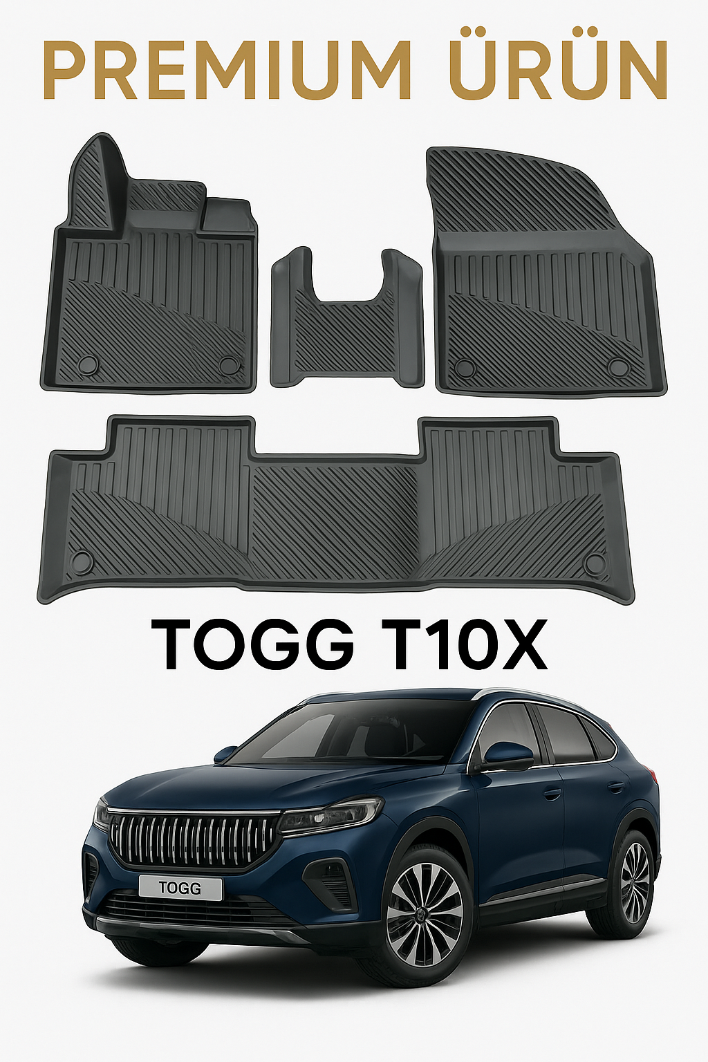 Togg T10X Uyumlu 3D Oto Paspas Premium