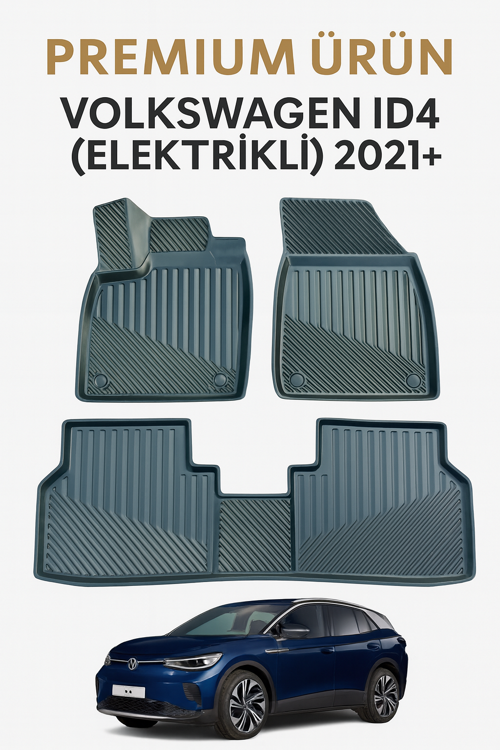 Volkswagen ID4 Elektrikli 2021+ Uyumlu 3D Oto Paspas Premium