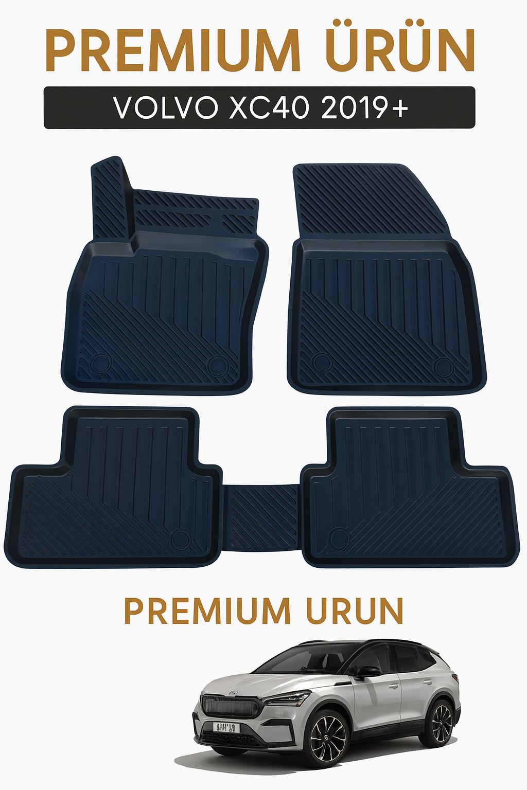 Volvo XC40 2018+ Uyumlu 3D Oto Paspas Premium