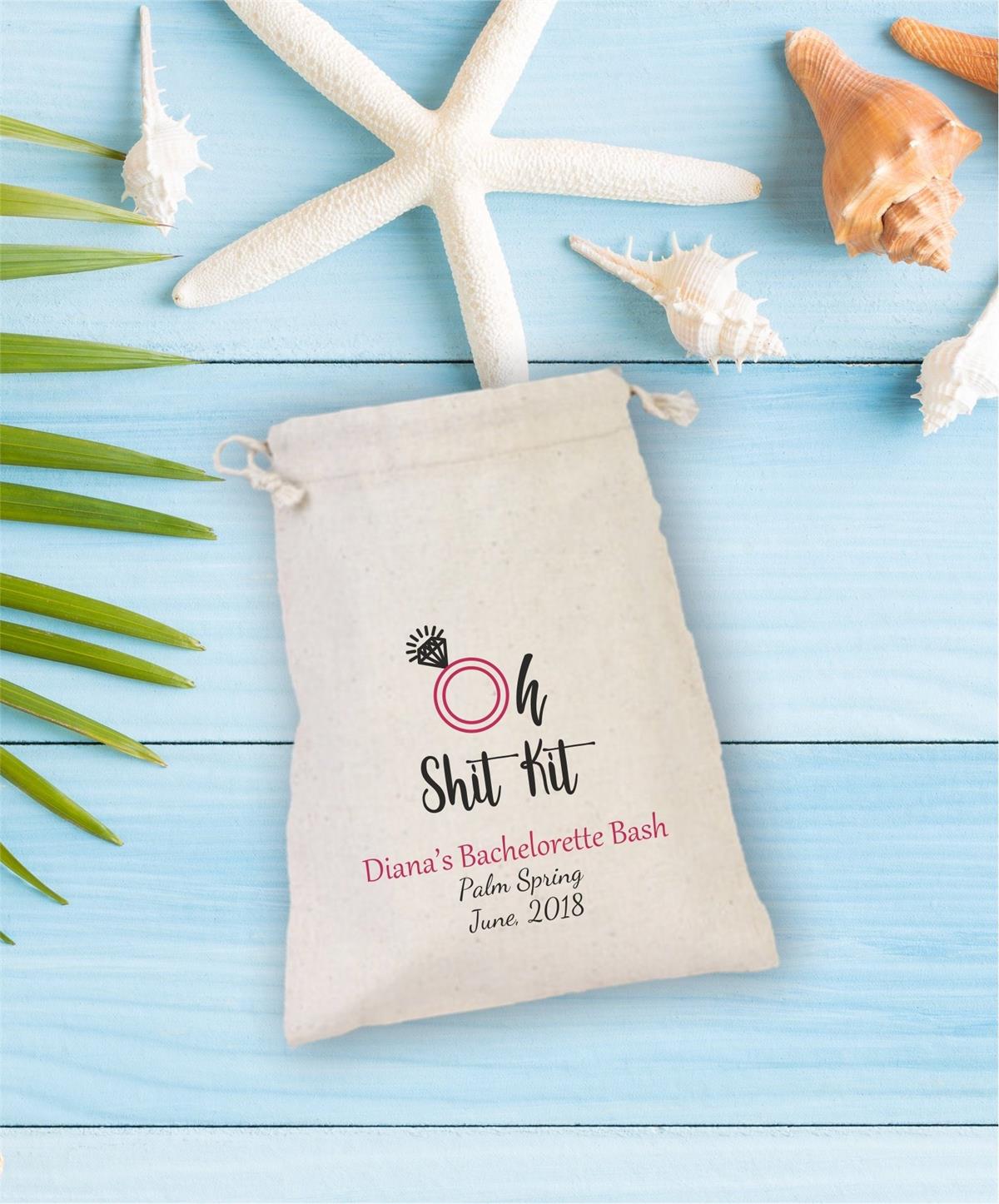 Bachelor to bachelor personalized ''OH SH*T Kit'' cloth pouch
