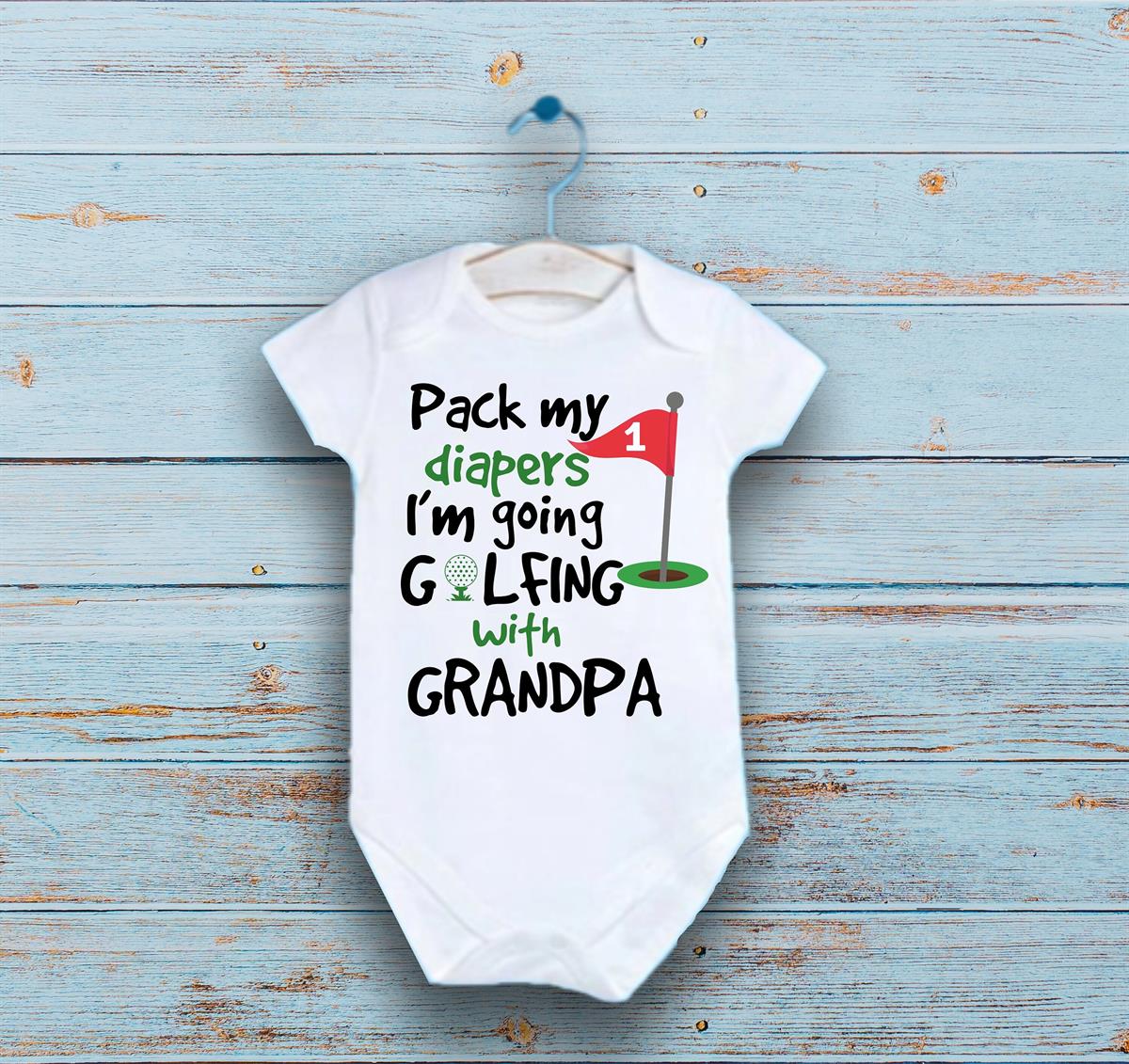 Personalized baby body with golf themed golf themed, gift zıbın