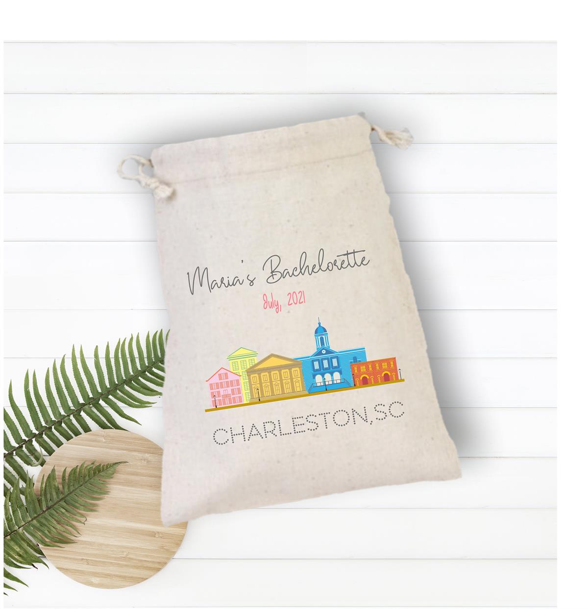 ''Charleston South Carolina'' themed bachelor party gift pouch
