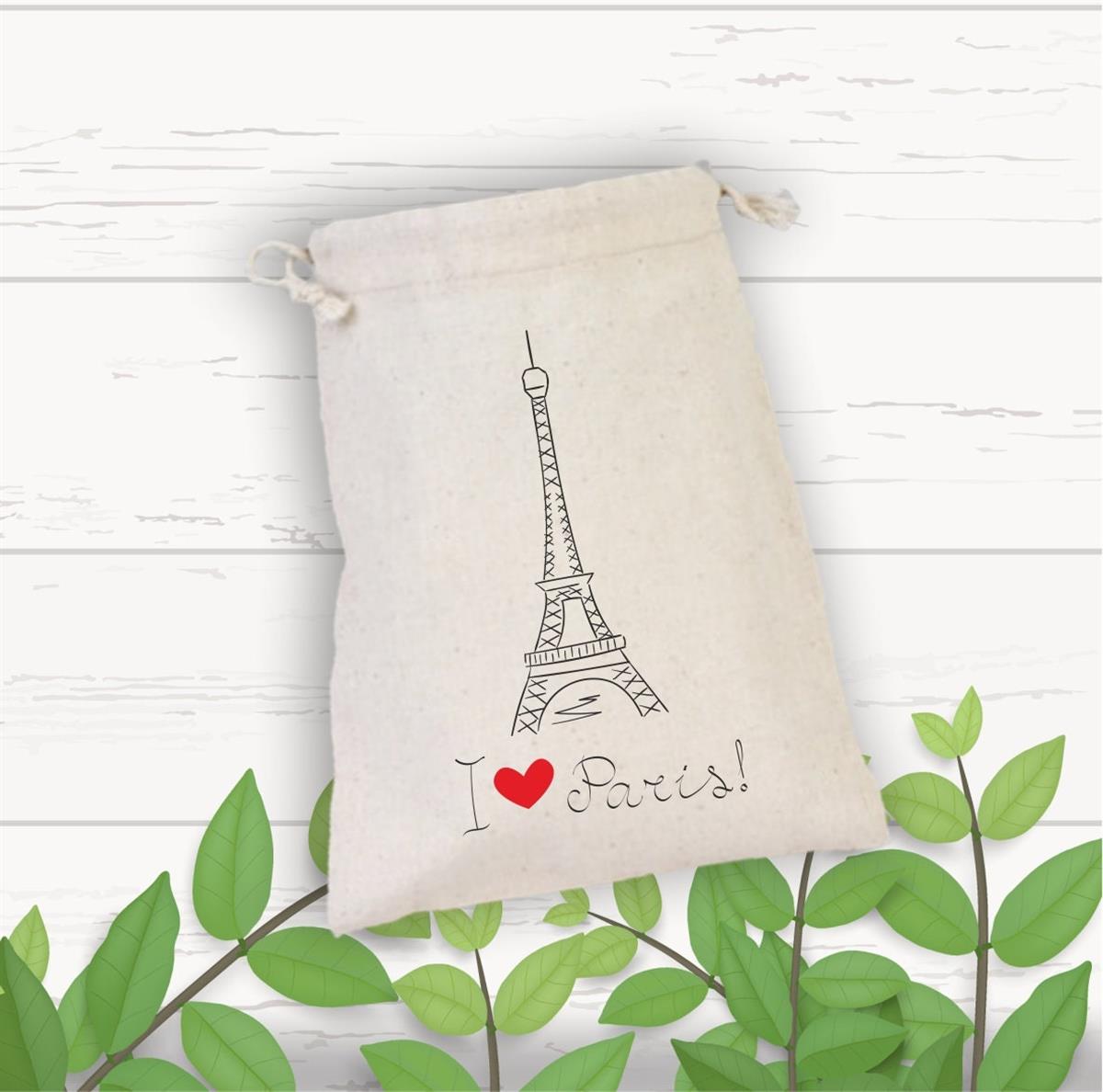 Eiffel Tower Paris Themed Personalized Cloth Pouch