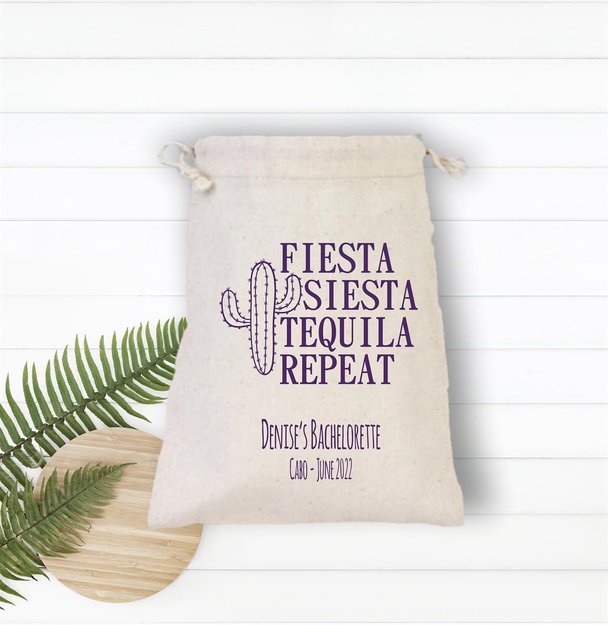 Fiesta Siesta Tequila Repeat Bachelorette Party Hangover Kit Cloth Pouch