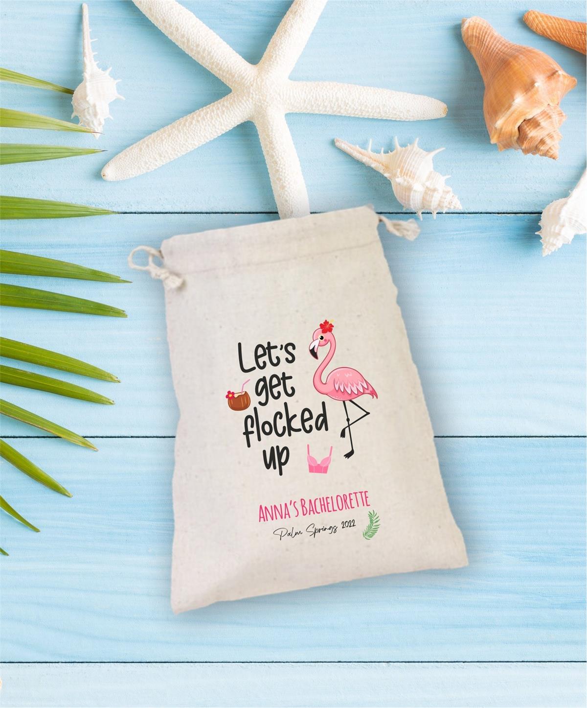 Flamingo Themed Birthday Party Gift Pouch