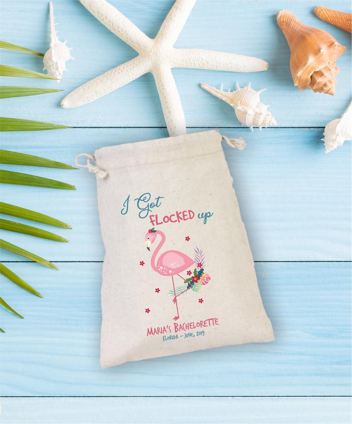 Flamingo Themed Hangover Kit Cloth Pouch