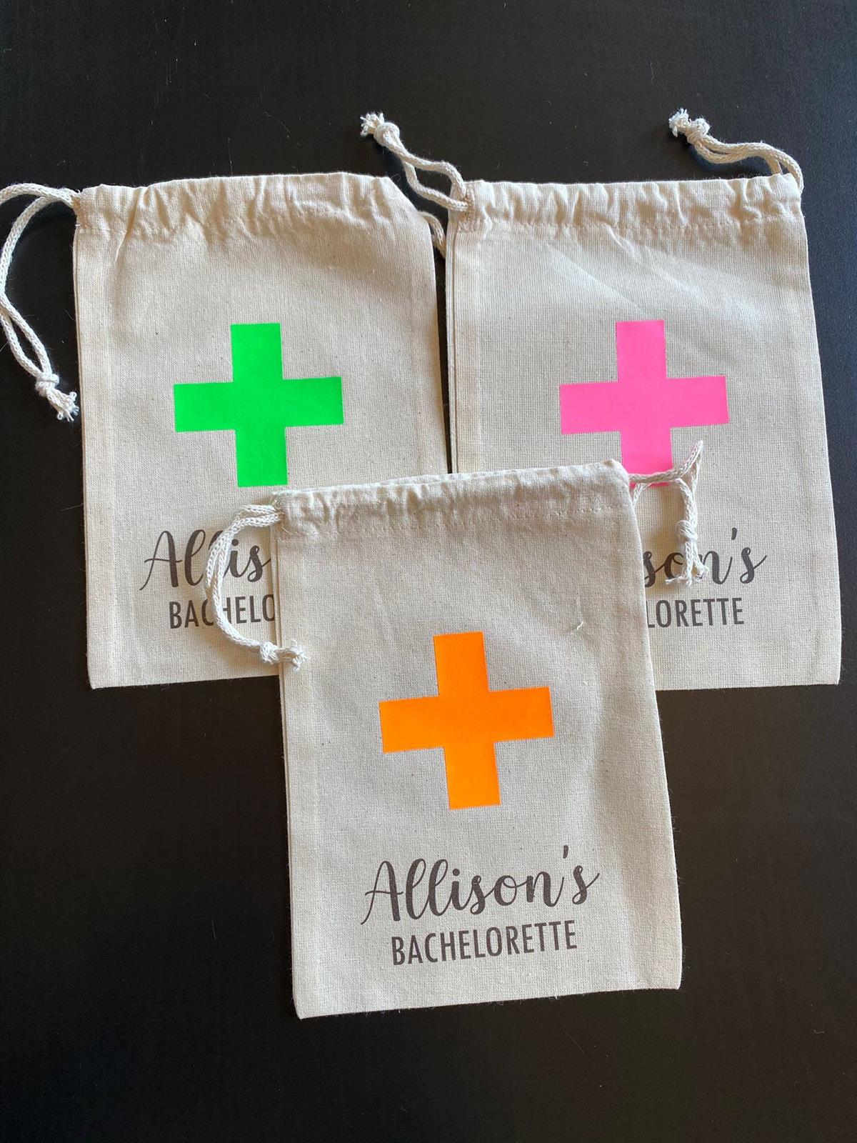 Phosphorus printed bachelor party themed pouch bags