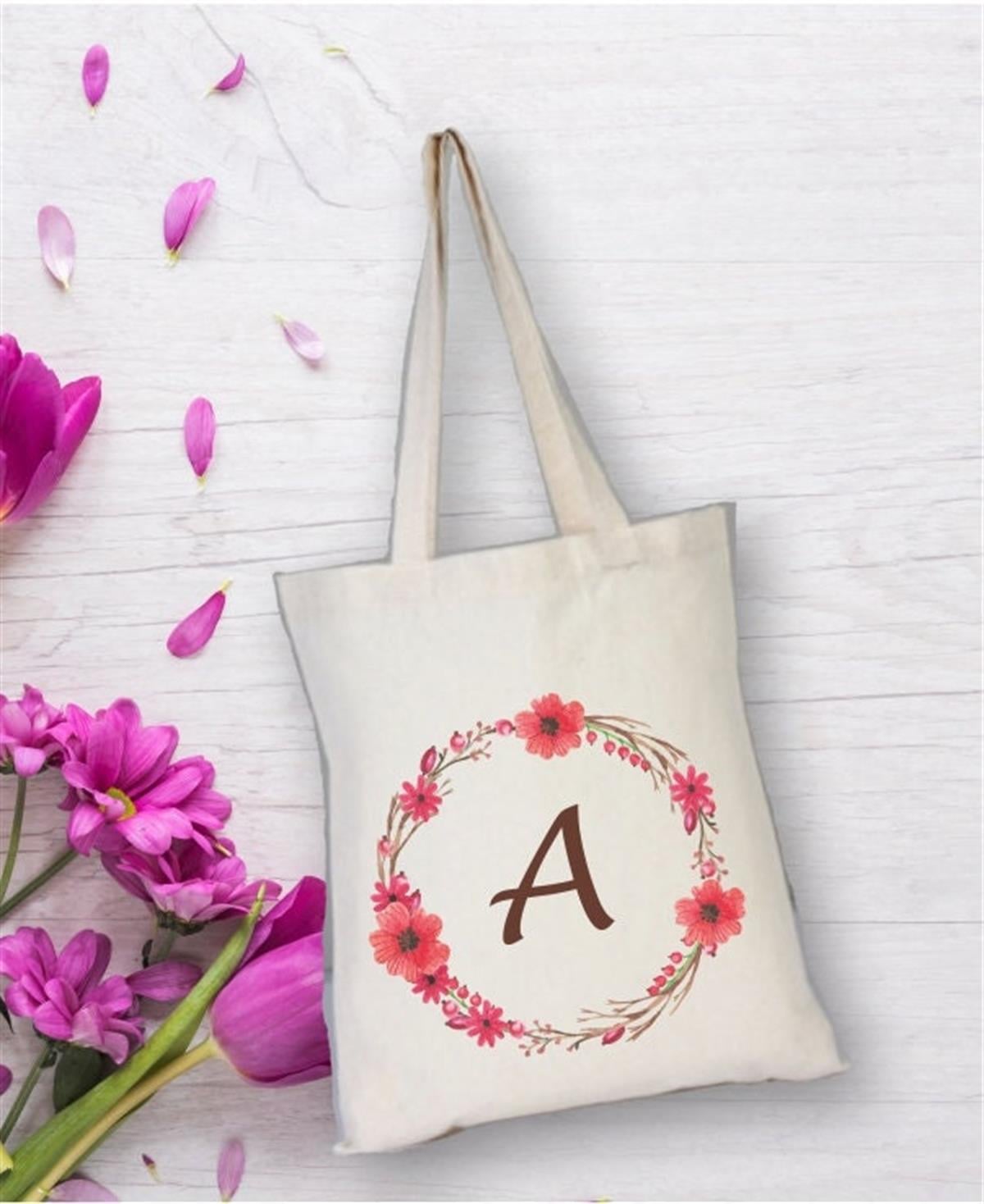 Personalized watercolor roses illustrated gift cloth bags