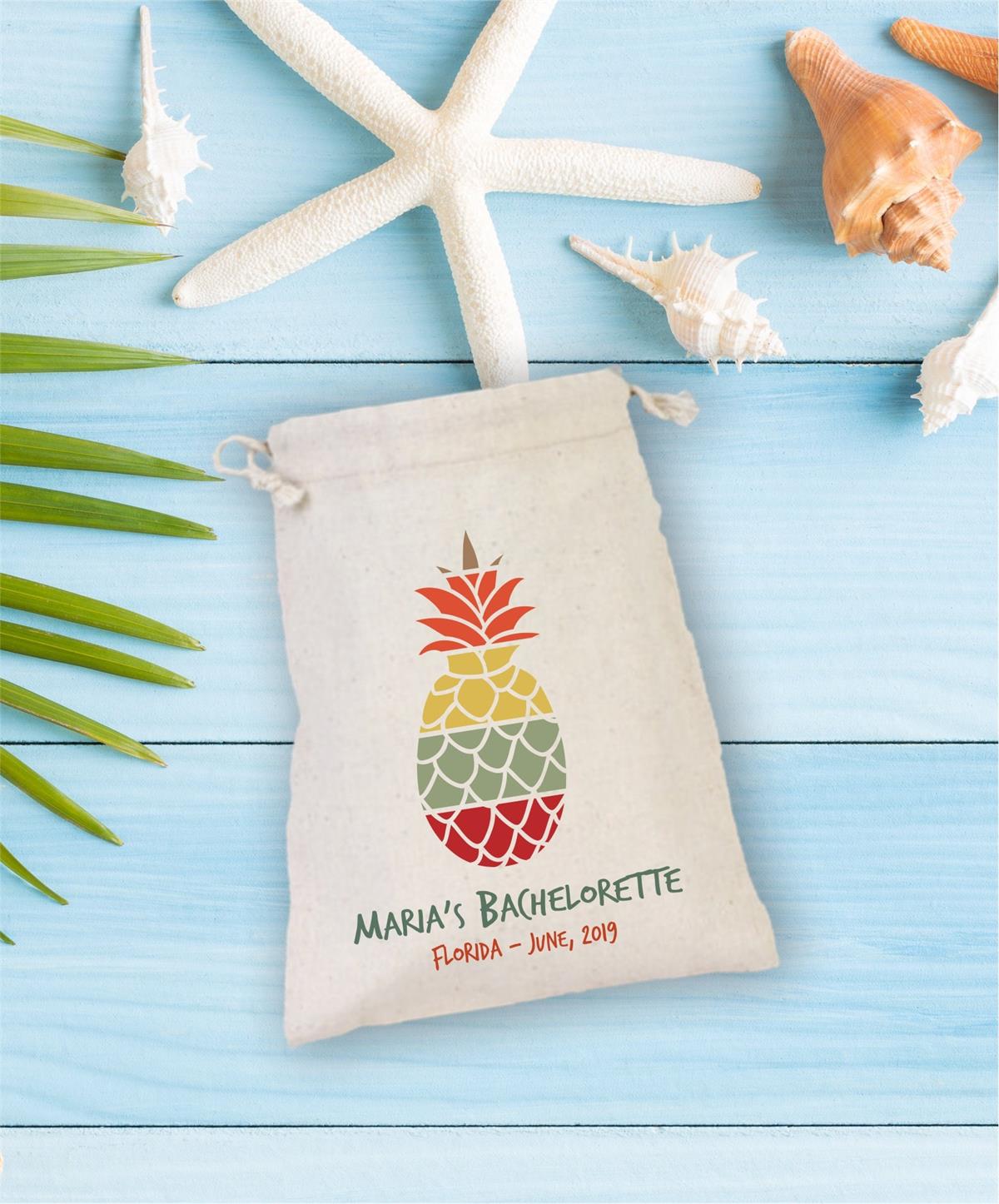 Gift diaper pouch for a personalized pineapple patterned bachelor party