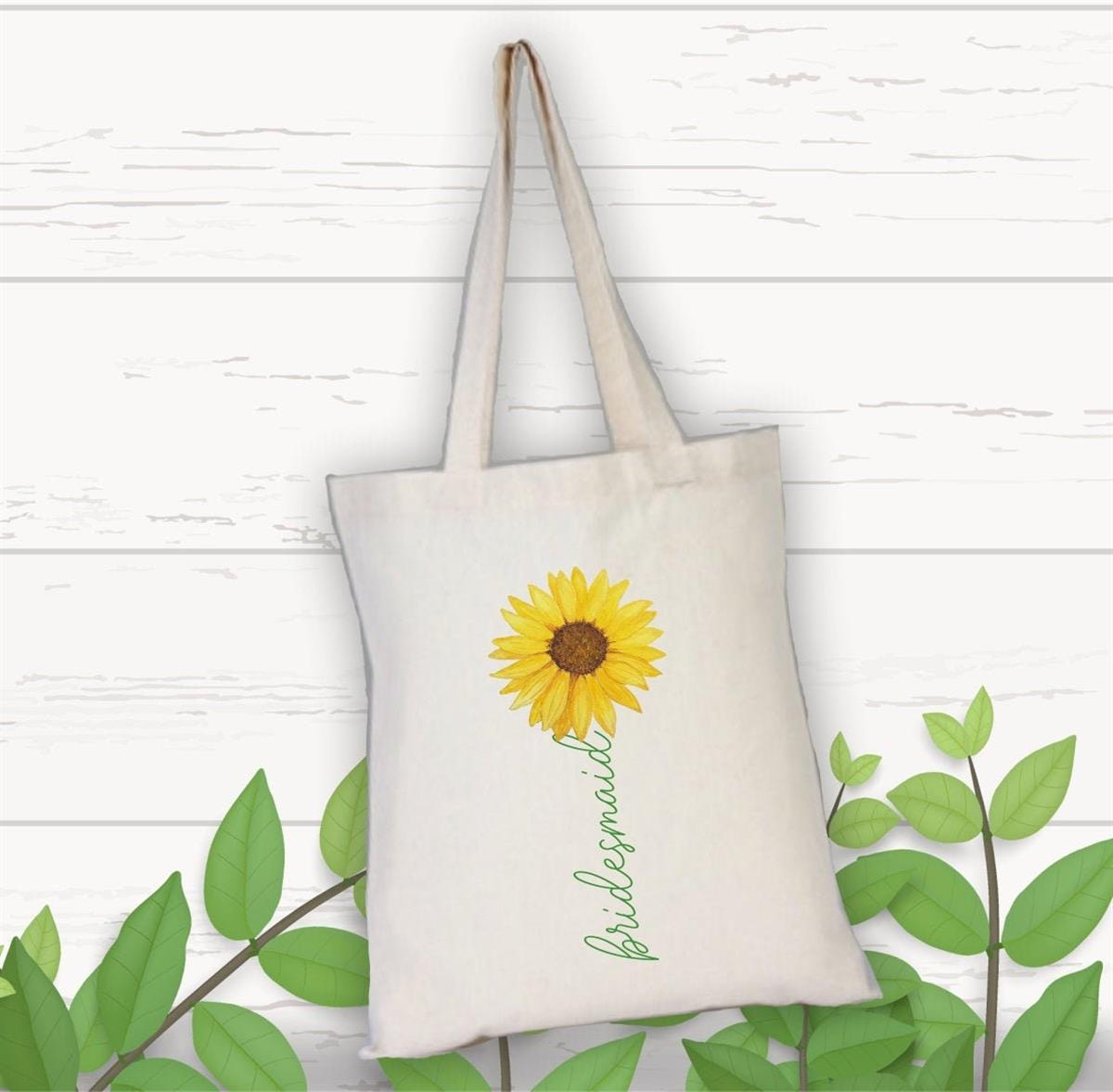 Gift cloth bag for a personalized sunflower patterned bachelor party