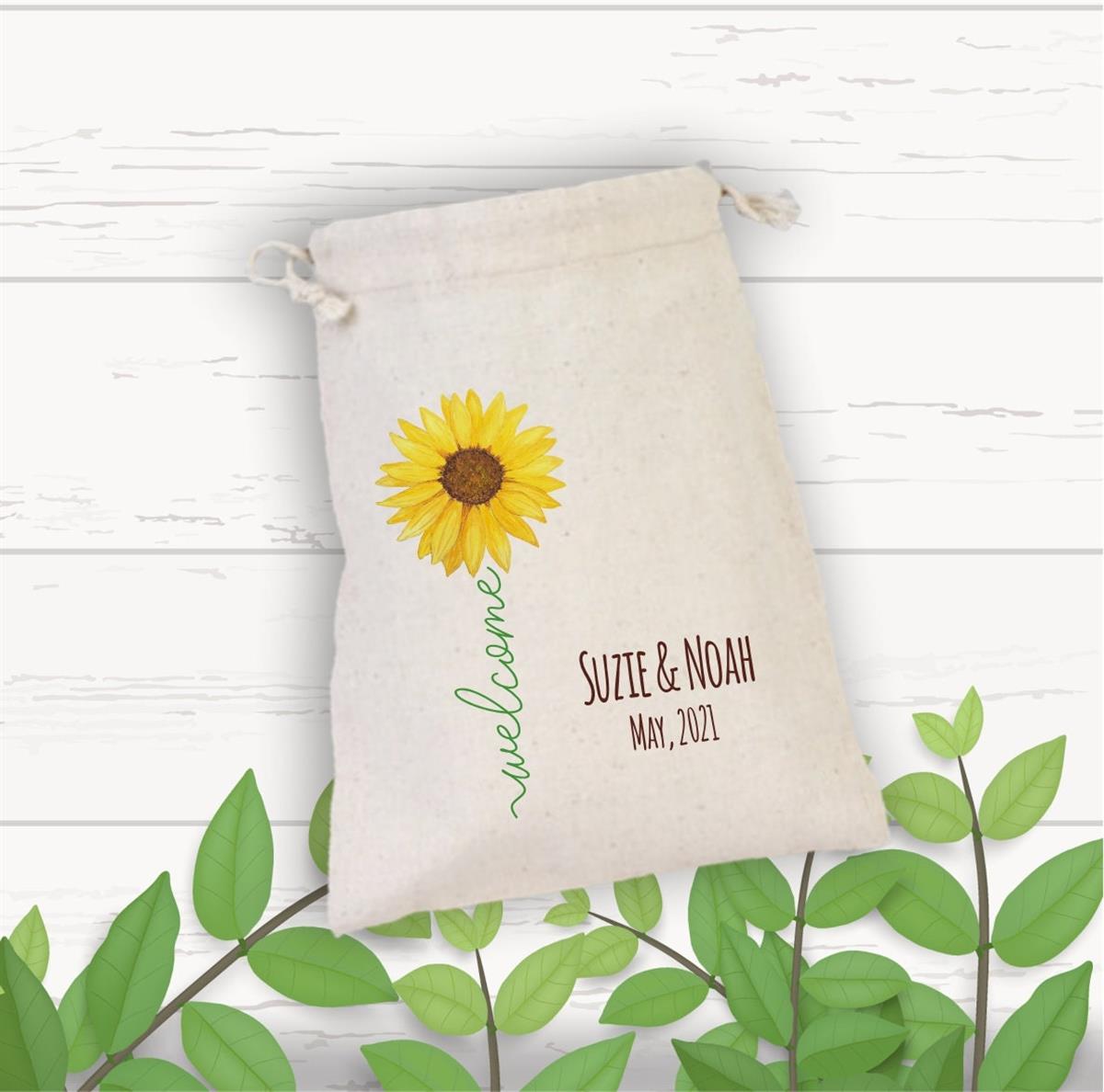 Personalized Sunflower Themed Gift Cloth Bag