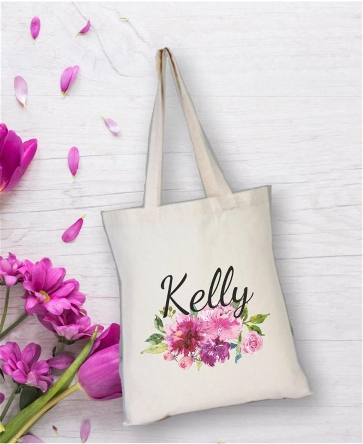 Personalized Flower Wreath Illustrated Gift Cloth Bag