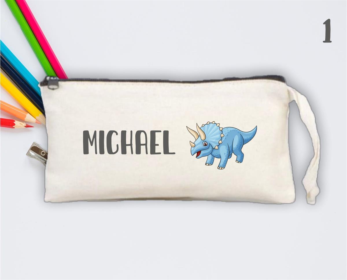 Personalized Dinosaur Patterned Pencil Box