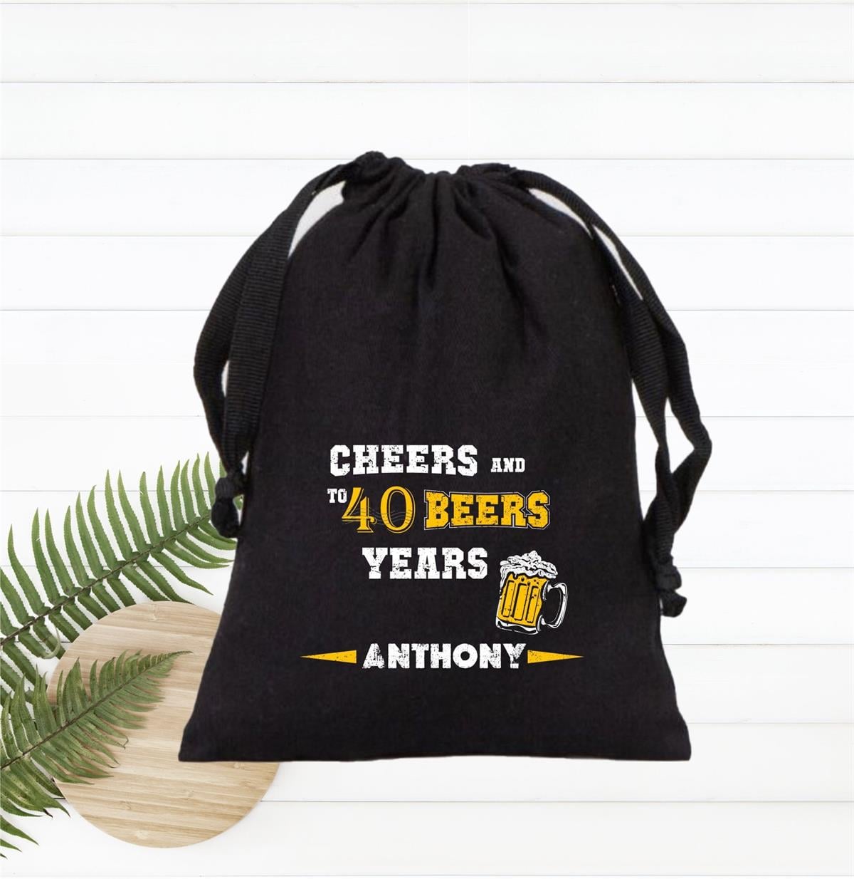 5 -set gift cloth black pouch bag for personalized birthday party