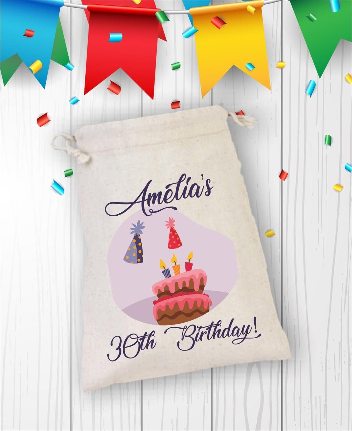 Personalized Birthday Themed cloth pouch