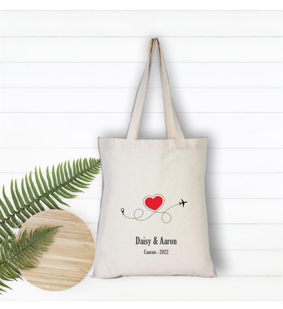Personalized wedding themed gift cloth bag