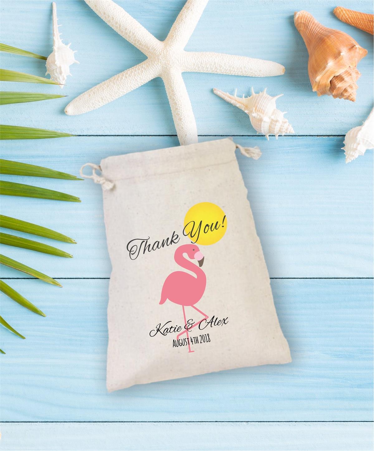 Clash pouch for a personalized flamingo patterned bachelor night