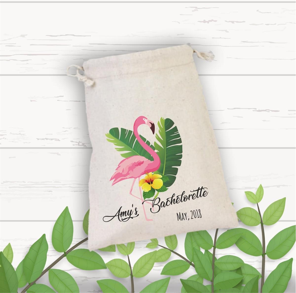 Gift diaper pouch for a personalized flamingo patterned bachelor party